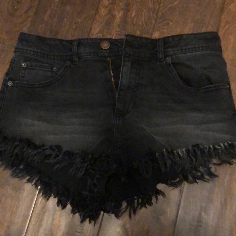 Black Fringe short shorts